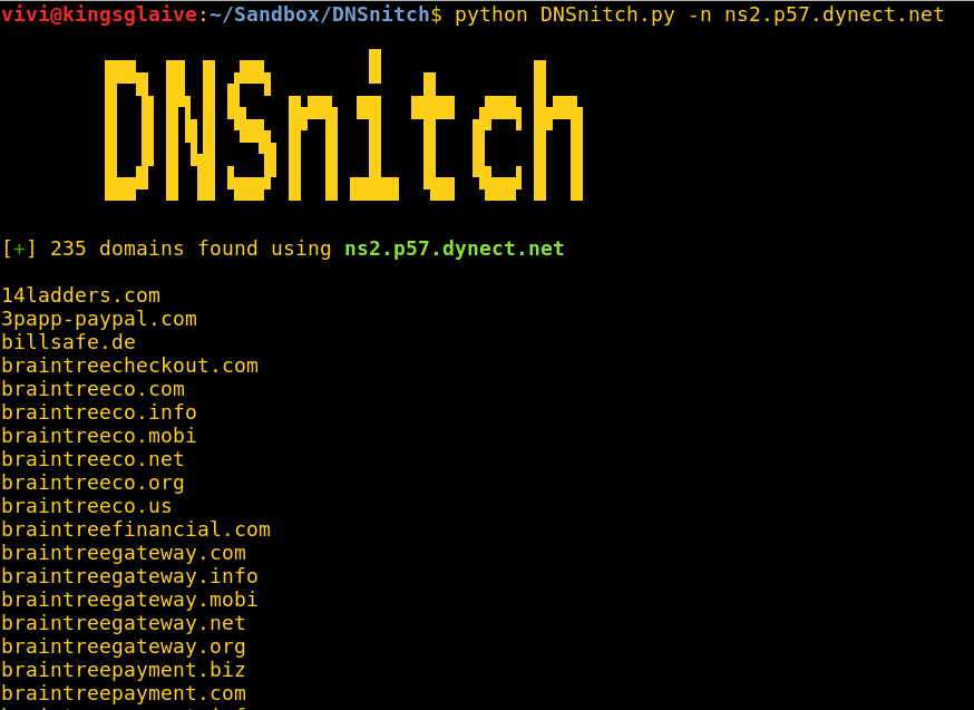 DNSnitch - Reverse NS Lookups & Zone Transfers