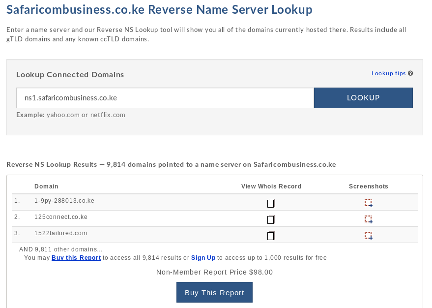 Domain tools Safaricom