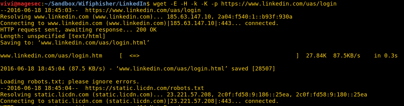 wget webpage