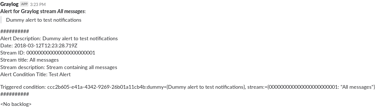 Dummy notification