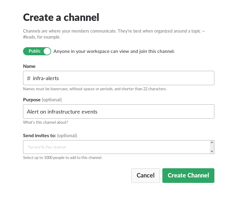 Slack channel